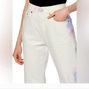 Levi's 501 White Jeans 27X30 Tie Dye